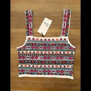 Gorgeous NWT Zara Boho Beaded Knit Crop Top